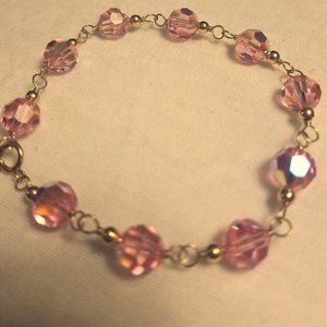 Gold filled Bracelet pink gemstones